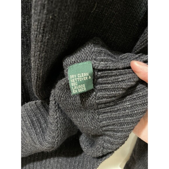 Lauren Ralph Lauren Sweater Womens Large Black Angora Cashmere Wool Roll Neck - Picture 8 of 9